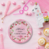 Frühling blüht florale Kommunion Papier Teller (Party)