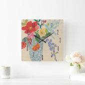 Frühling blüht II Quadratische Wanduhr (Zuhause)