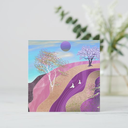 Frühling blüht Landschaft (Stehend Vorderseite)