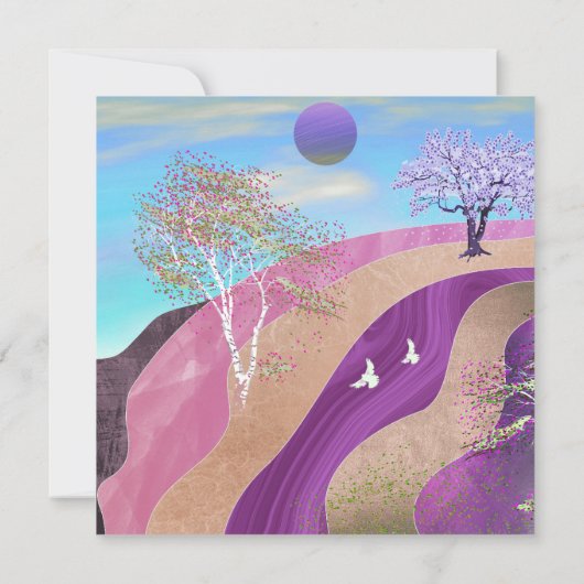 Frühling blüht Landschaft (Rückseite)