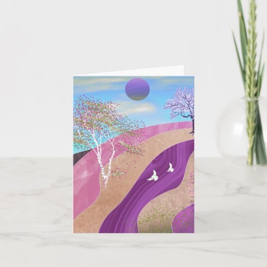 Frühling blüht Landschaft (Vorderseite)