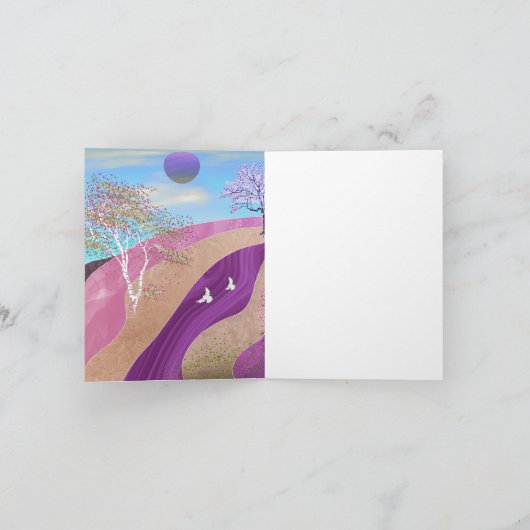 Frühling blüht Landschaft (Innenseite)