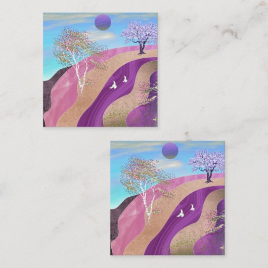 Frühling blüht Landschaft Begleitkarte (Vorne/Hinten)