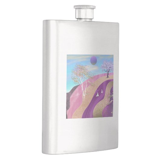 Frühling blüht Landschaft Flachmann (Rechts)