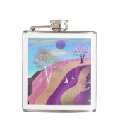 Frühling blüht Landschaft Flachmann (Vorderseite)