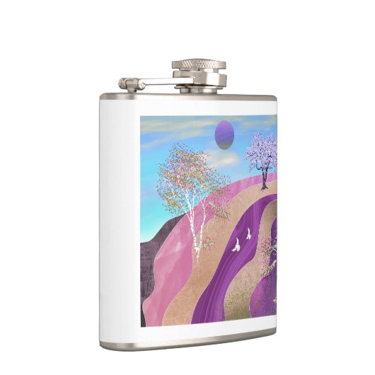 Frühling blüht Landschaft Flachmann (Rechts)