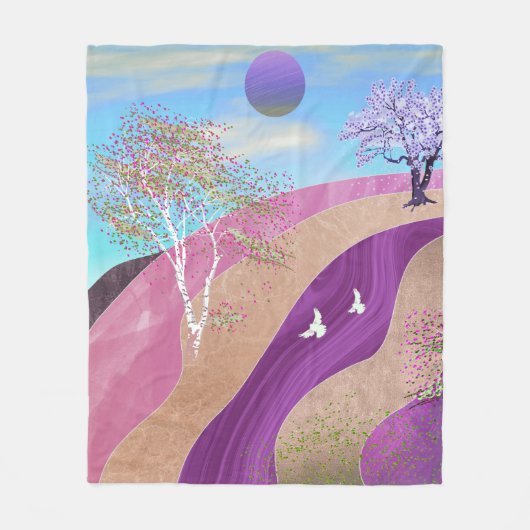 Frühling blüht Landschaft Fleecedecke (Vorderseite)