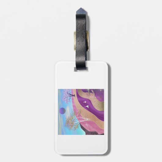 Frühling blüht Landschaft Gepäckanhänger (Rückseite vertikal)