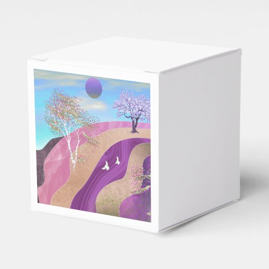 Frühling blüht Landschaft Geschenkschachtel (Vorderseite)
