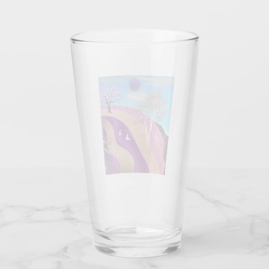 Frühling blüht Landschaft Glas (Rückseite)