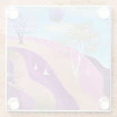 Frühling blüht Landschaft Glasuntersetzer (Rückseite)