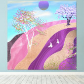 Frühling blüht Landschaft Leinwanddruck (Insitu (Holzboden))