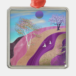 Frühling blüht Landschaft Ornament Aus Metall