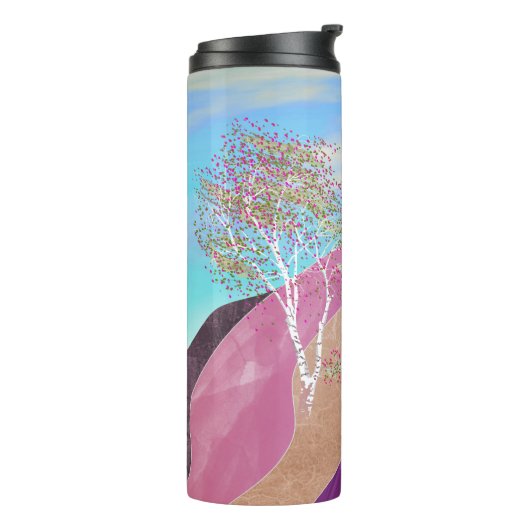 Frühling blüht Landschaft Thermosbecher (Nach links gedreht)