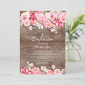 Frühling blüht rustikale florale Bestätigung Einladung (Stehend Vorderseite)