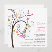Frühling Blumenbaum Brautdusche Einladung (Vorne/Hinten)
