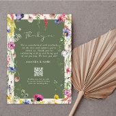 Frühling Boho Chic Bunte Wildblumen Hochzeit Danke Einladung