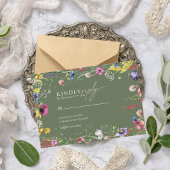 Frühling Boho Chic Farbige Wildblumen-Hochzeit Begleitkarte