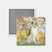 Frühling - Borzoi Magnet (Vorderseite/Rückseite)