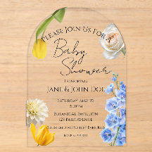 Frühling Botanische Acryl-Baby-Shower-Einladung