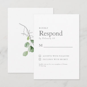 Frühling Botanische Weiße Hochzeit RSVP Karte