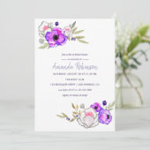 Frühling Brautparty Aquarellblumen Einladung (Stehend Vorderseite)