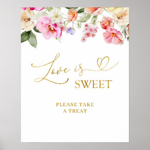 Frühling Bunte Blumen Liebe ist süße Party-Schild Poster