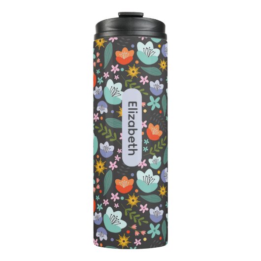 Frühling Bunte Blumen Thermobecher Thermosbecher (Vorderseite)