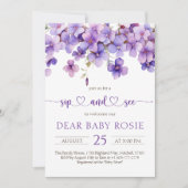 Frühling Delicate Violet Blume Baby Sip und sehen Einladung (Vorderseite)