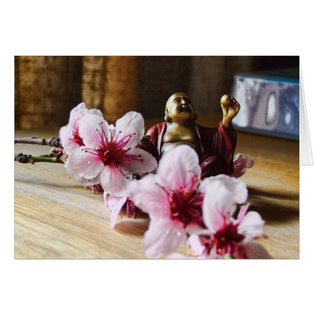 Frühling, der Buddha-Karte lacht (Vorderseite (Horizontal))