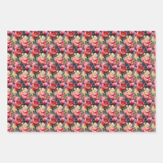 Frühling der Wasserfarbe Frühling Tulpen Narzisse  Geschenkpapier Set (Vorderseite 3)