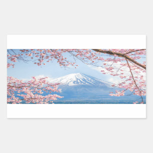 Frühling des Fuji-Mountain  Kawaguchiko See-  in Rechteckiger Aufkleber