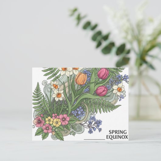 Frühling Equinox Postkarte (Stehend Vorderseite)