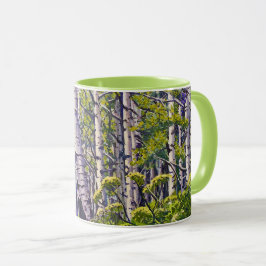 Frühling Eschenbaum-Waldland Purpur Grün Kaffee Tasse