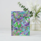 Frühling: Farbenfrohe Abstrakte Postkarte (Stehend Vorderseite)