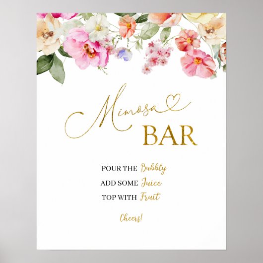 Frühling Farbige Blumen-Mimosa-Plakat Poster (Vorne)