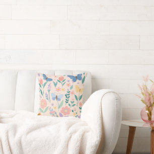 Frühling Floral Blute Cute Girly Rosa Schmetterlin Kissen