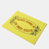 Frühling floral gesegnet in gesegnet zu gehen fußmatte (Schrägansicht)