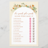 Frühling floral sagte er, sie sagte Brautparty Gam (Vorderseite)