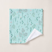 Frühling Florals auf blass blau Badhandtuch Set (Waschlappen)