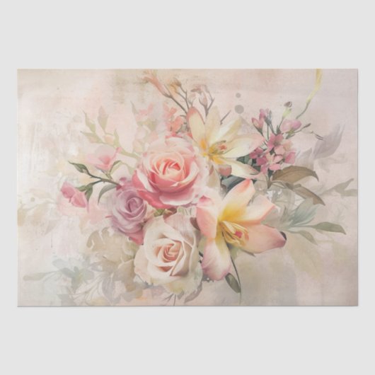 Frühling Florals Vintager Muttertag Seidenpapier (Vorderseite)