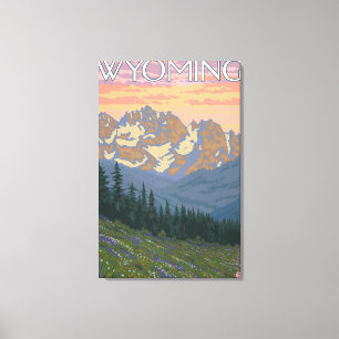 Frühling FlowersWyomingVintage Reise-Plakat Leinwanddruck