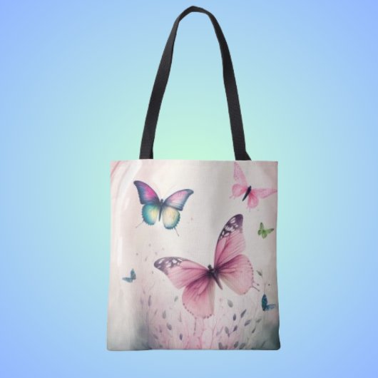 Frühling Freude Schmetterling Rosa Tragetasche Tasche