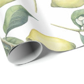 Frühling Frische Aquarellgelbe Zitronen und Blätte Geschenkpapier (Rolleneckpunkt)