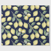 Frühling Frische gelbe Zitronenfrüchte Geschenkpapier (Flach)