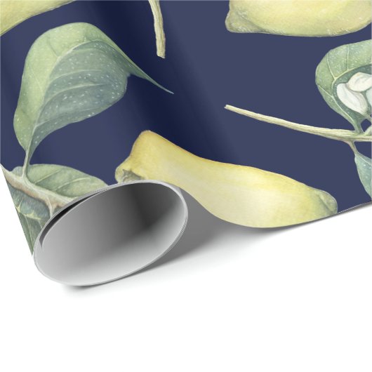Frühling Frische gelbe Zitronenfrüchte Geschenkpapier (Rolleneckpunkt)