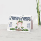 Frühling | Frohe Ostern | Haus Karte (Vorderseite)