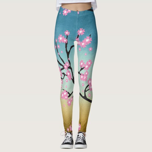 Frühling fröhlich Cherry Blossom Leggings (Vorderseite)