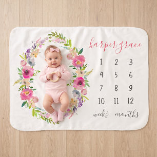 Frühling Garten Baby Name Monatlicher Meilenstein Sherpadecke