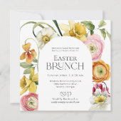 Frühling Garten Blumen Oster-Brunch Einladung (Vorderseite)